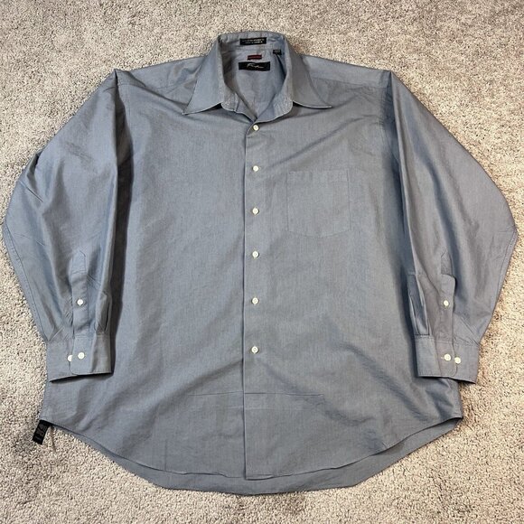 FUBU The Collection Button Down Over Sized Dress Shirt Gray Men’s Size XL - Picture 1 of 7